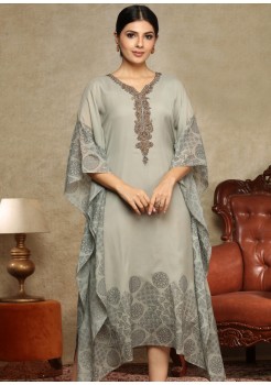 Grey Georgette Chifoon Kaftan Kurti 